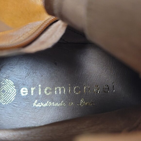 Eric Michael Women’s Lena Brown Leather Wedge Ankle Boot Size 38‎ US 7.5 - Picture 7 of 10